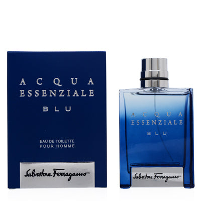Salvatore Ferragamo Acqua Essenziale Blu Eau de Toilette Spray for Men, 3.4 oz (100 ml)
