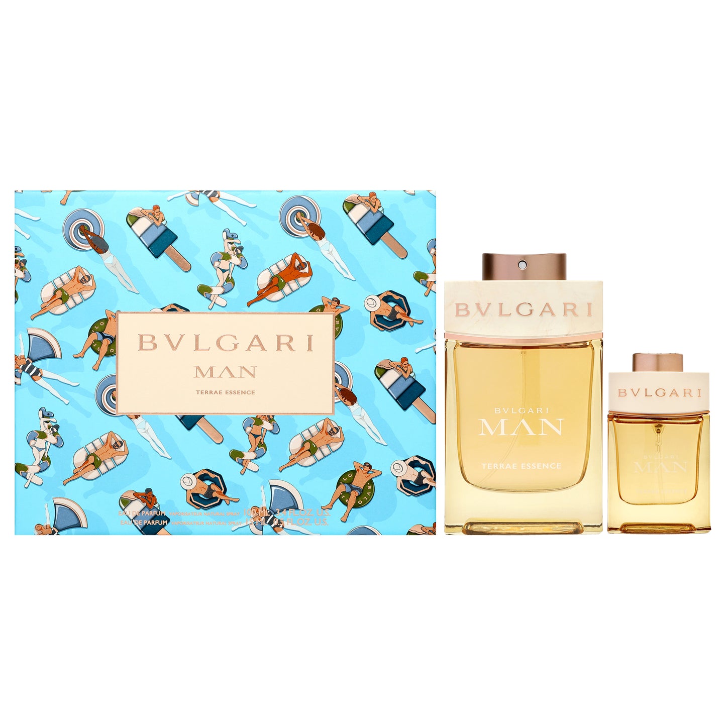 Bvlgari Man Terrae Essence 2 Pc Gift Set 3.4oz EDP Spray, 0.5oz EDP Spray for Men