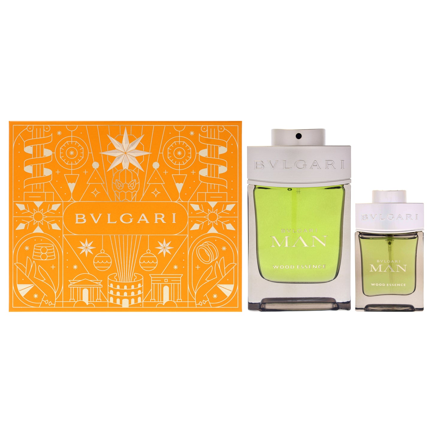 Bvlgari Man Wood Essence 2 Pc Gift Set 3.4oz EDP Spray, 0.5oz EDP Spray for Men