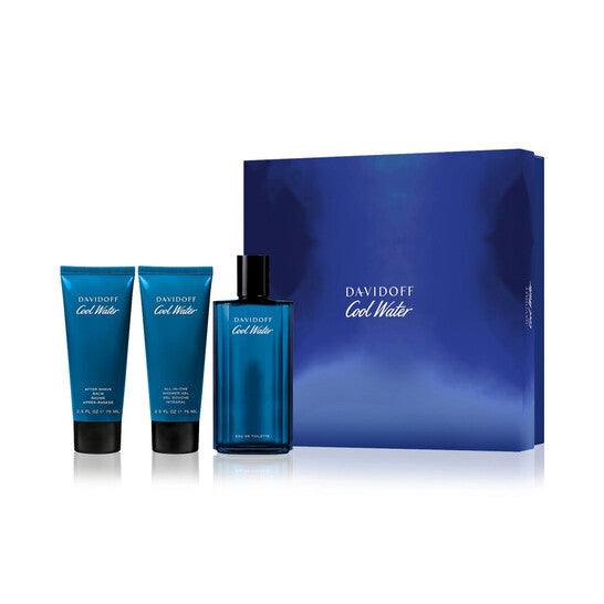Davidoff Cool Water for Men Gift Set 4.2oz eau de toilette spray, 2.5oz aftershave balm and 2.5oz shower gel