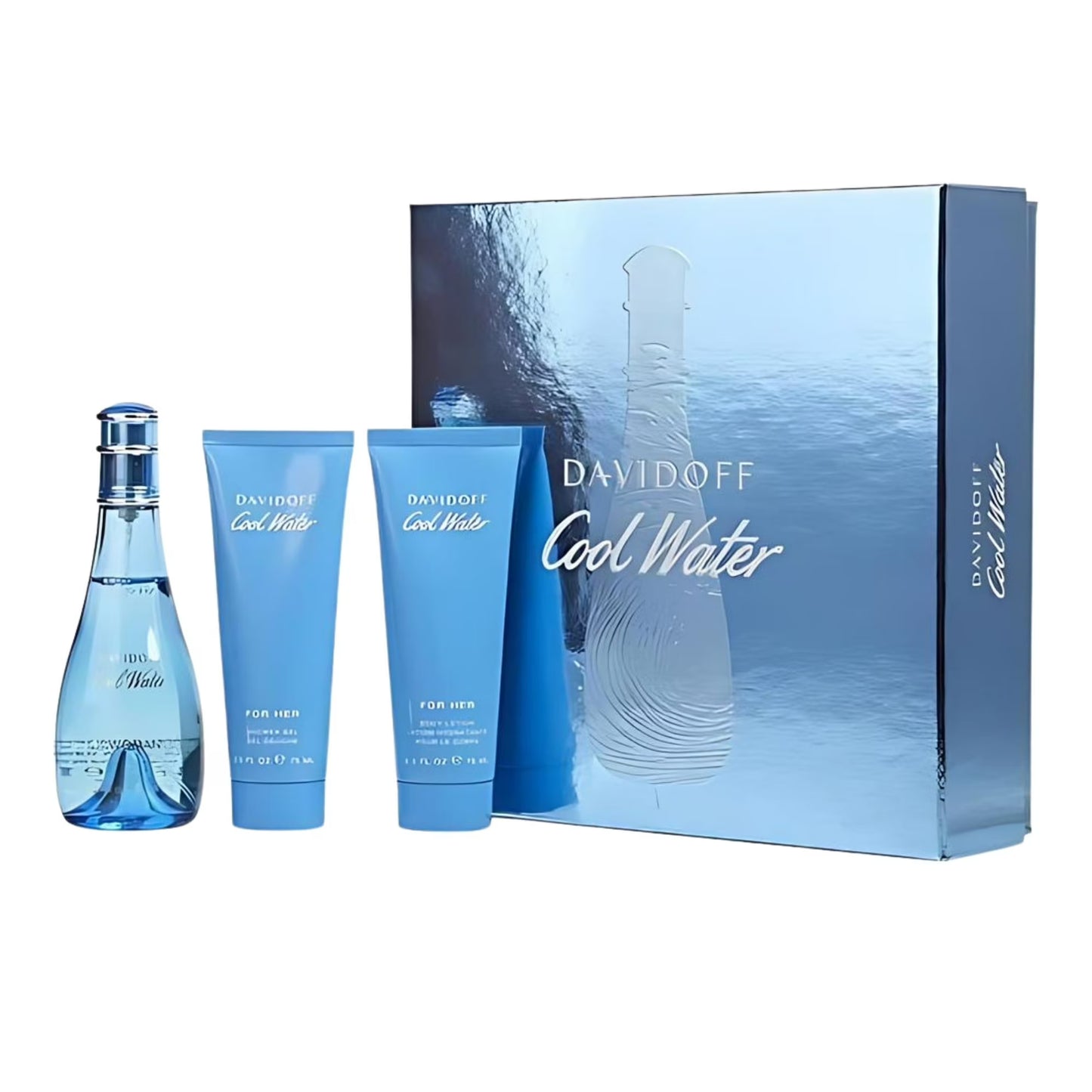 Davidoff Cool Water Woman EDT 100ml 3 Piece Gift Set