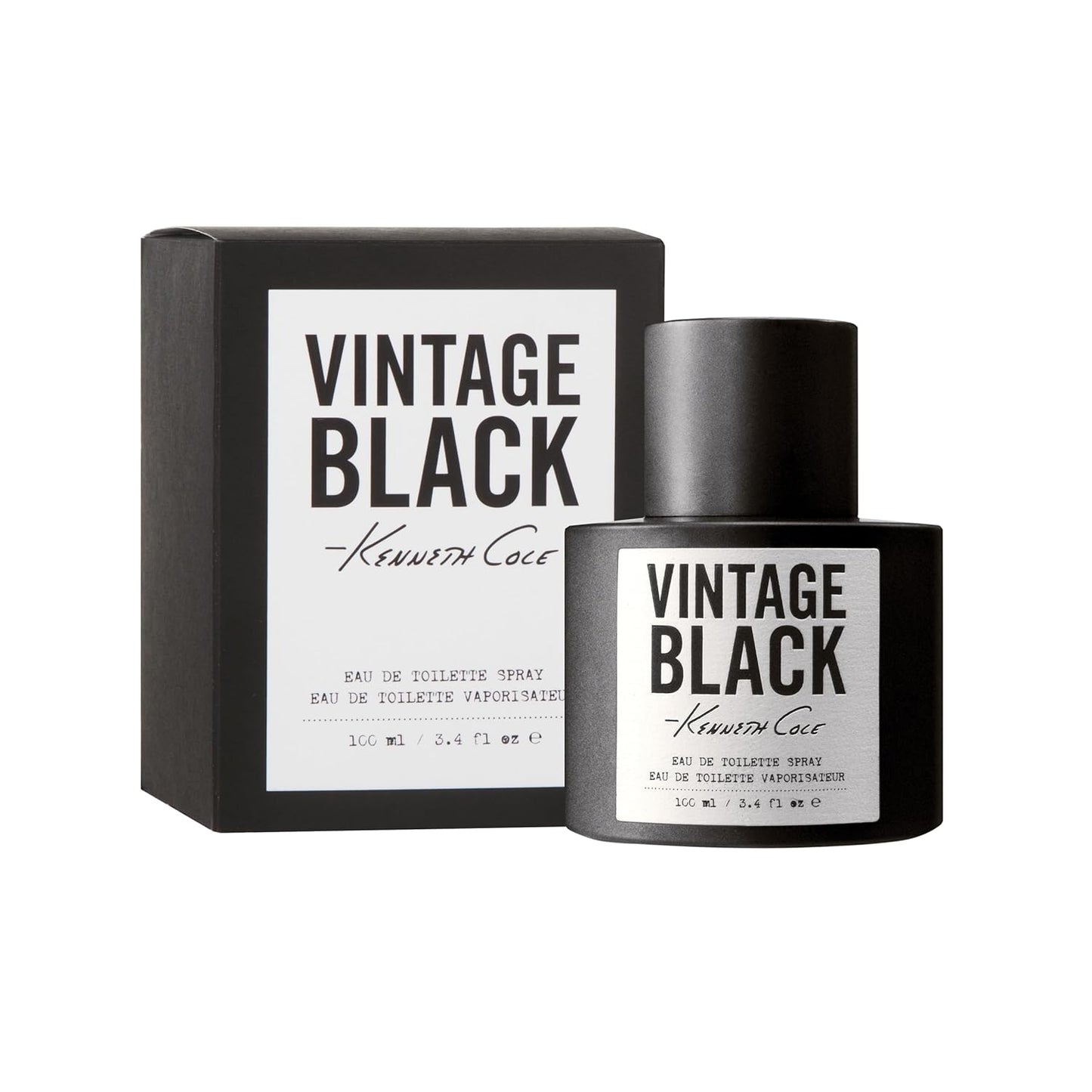 Kenneth Cole Vintage Black Eau de Toilette Spray Cologne for Men, 3.4 Fl. Oz