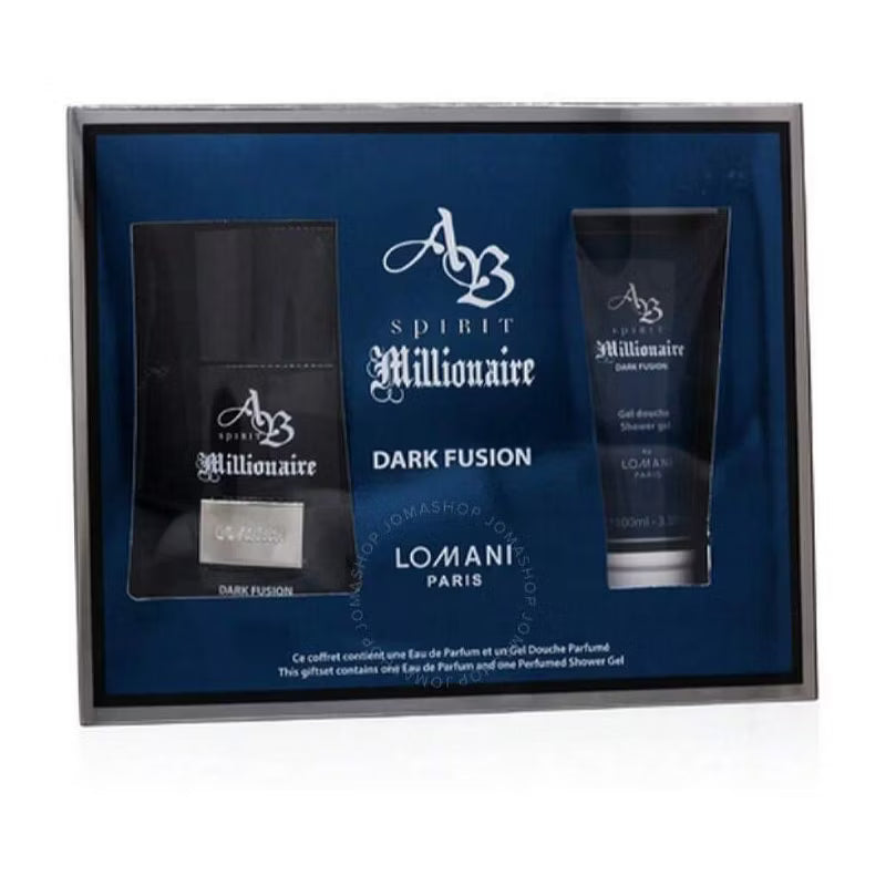 Lomani Ab Millionaire Dark Fusion Set Box For Men EDT and Shower Gel