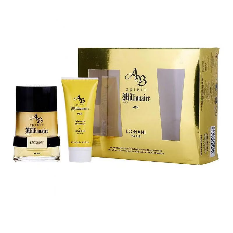 Lomani Men Ab Spirit Millionaire 2 Pcs Set 3.4 Oz Eau De Parfum Spr and 3.3 Oz Shower Gel