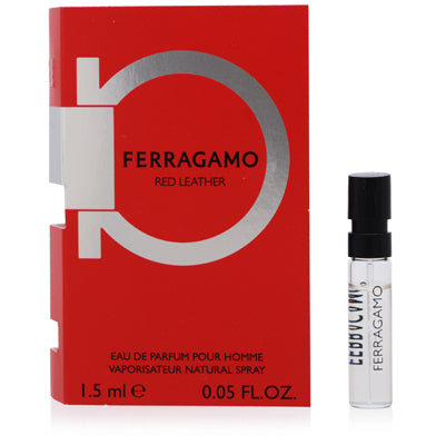 Salvatore Ferragamo Red Leather Eau de Parfum Spray for Men, 0.05 oz (1 ml)