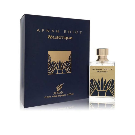 Afnan Edict Musctique Unisex Luxury Eau de Parfum Spray, 2.7 Fl. Oz – Elegant Musk & Oud Perfume with Saffron & Vanilla