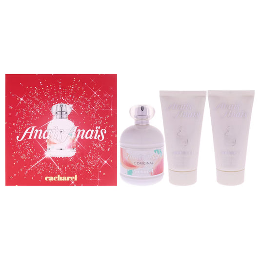 Cacharel Anais Anais for Women - 3 Pc Gift Set 3.4oz EDT Spray, 2 x 1.7oz Perfumed Body Lotion