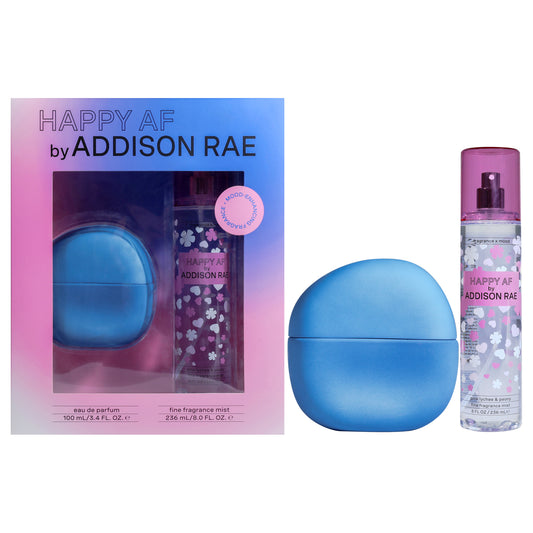 Addison Rae Happy AF 2 Pc Gift Set 3.4oz EDP Spray, 8oz Fragrance Mist for Women