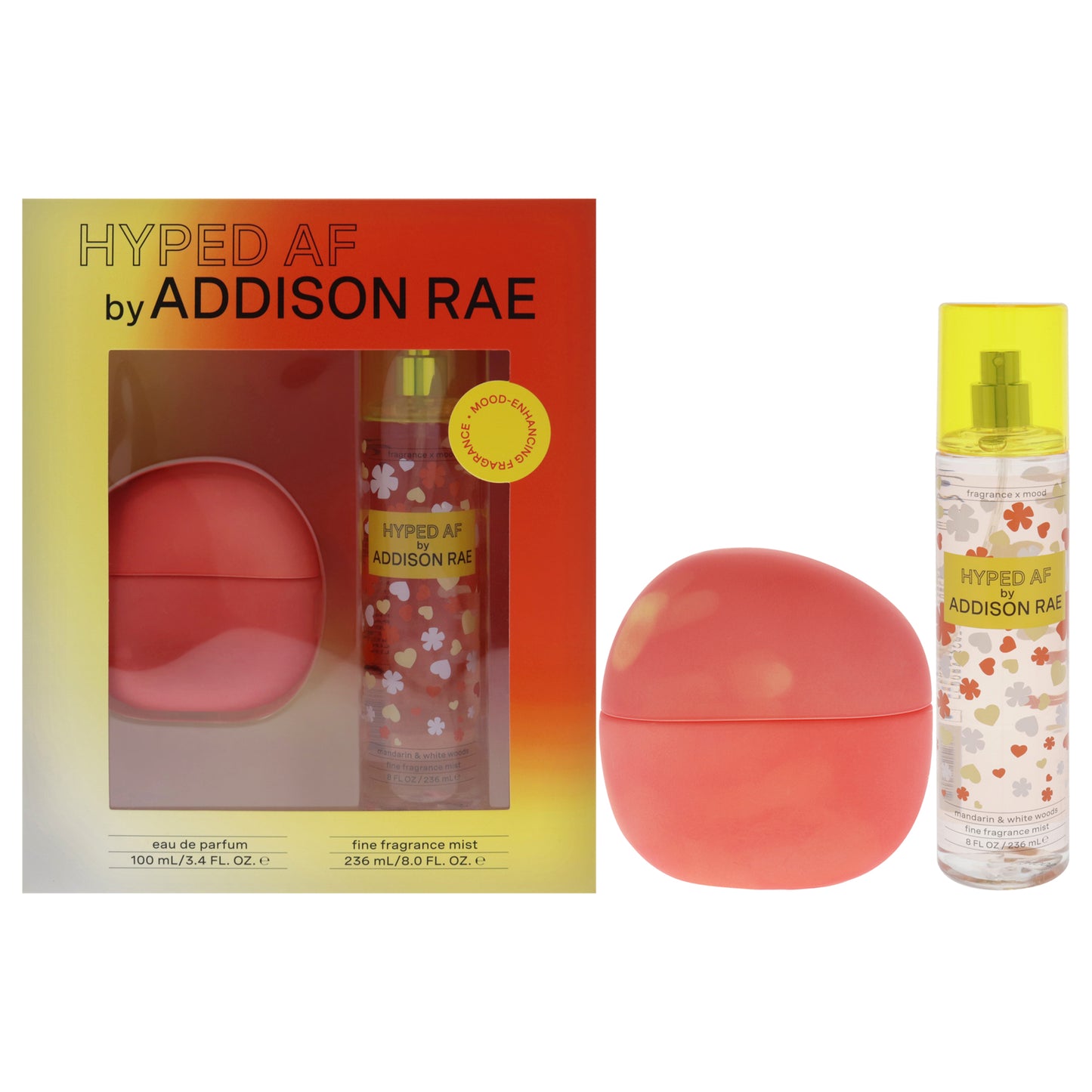Addison Rae Hyped AF 2 Pc Gift Set 3.4oz EDP Spray, 8oz Fragrance Mist for Women