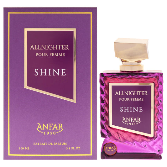 Anfar All Nighter - Shine 3.4 oz Extrait De Parfum Spray for Women