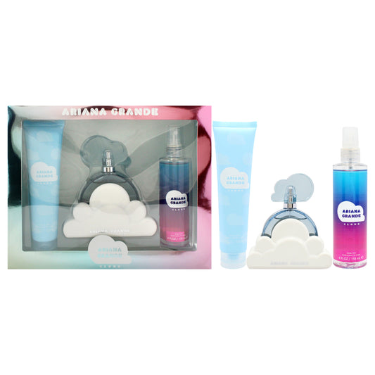 Ariana Grande Cloud 3 Pc Gift Set 3.4oz EDP Spray, 3.4oz Body Souffle, 4oz Body Mist for Women