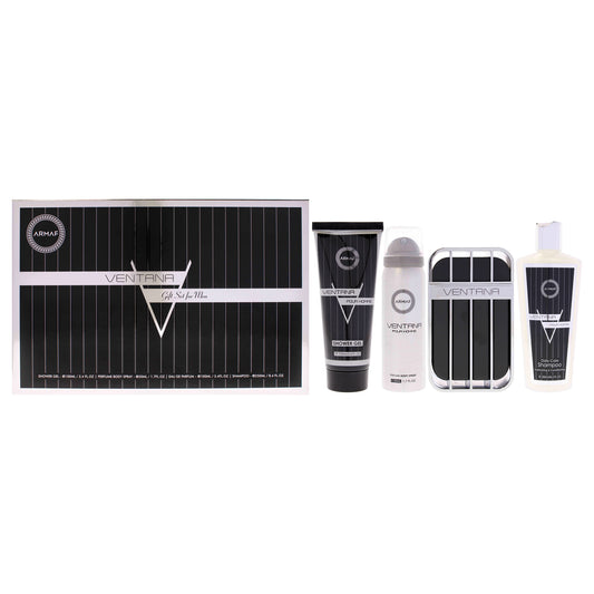 Armaf Ventana 4 Pc Gift Set 3.4oz EDP Spray, 3.4oz Shower Gel, 8.4oz Shampoo, 1.7oz Body Spray for Men