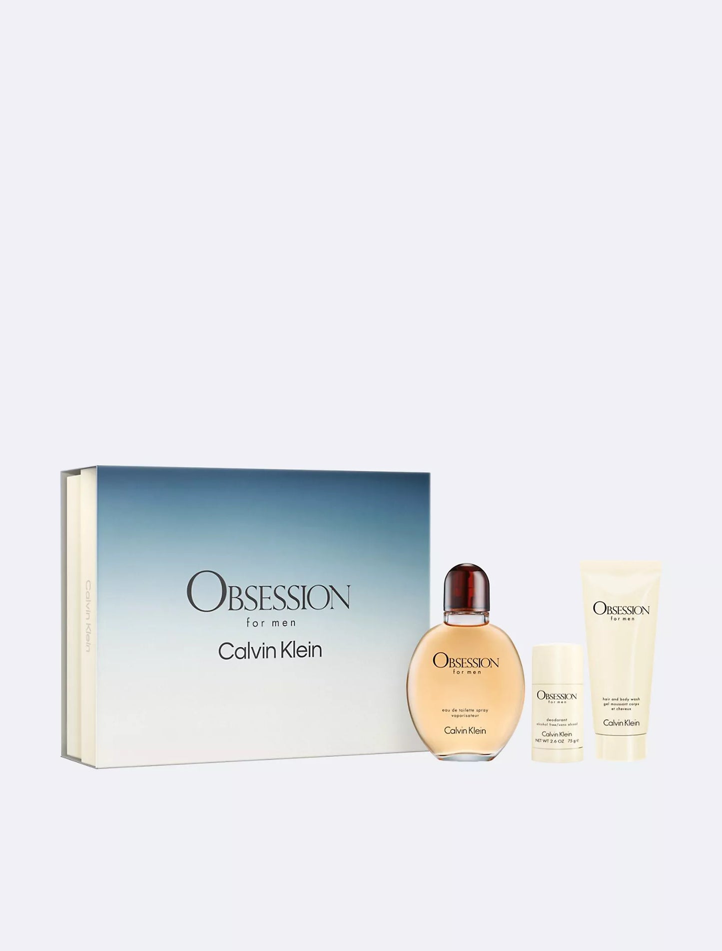 Calvin Klein Obsession Gift Set | 4.2oz Eau de Toilette spray 2.6oz deodorant stick 3.4oz body wash