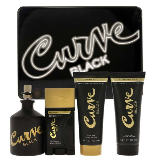 Liz Claiborne Men's Curve Black Gift Set  4.2oz Eau de Toilette spray 3.4oz aftershave balm 3.4oz shower gel and a 1.7oz deodorant stick