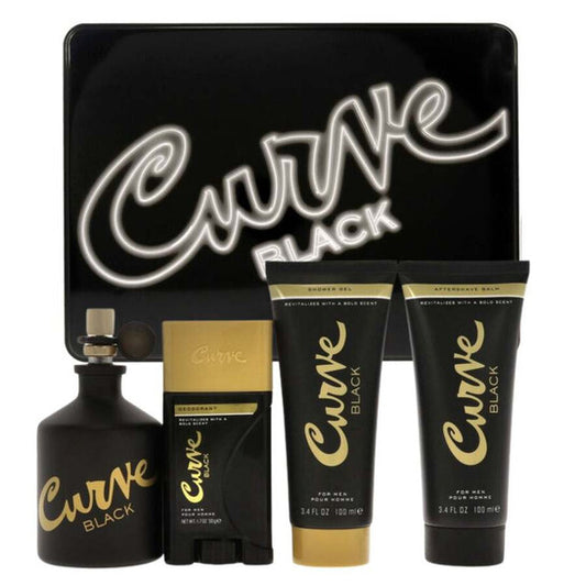 Liz Claiborne Men's Curve Black Gift Set  4.2oz Eau de Toilette spray 3.4oz aftershave balm 3.4oz shower gel and a 1.7oz deodorant stick