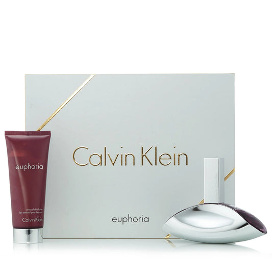 Calvin Klein Euphoria 2 Pc Gift Set 3.4oz EDP Spray, 3.4oz Sensual Skin Lotion for Women