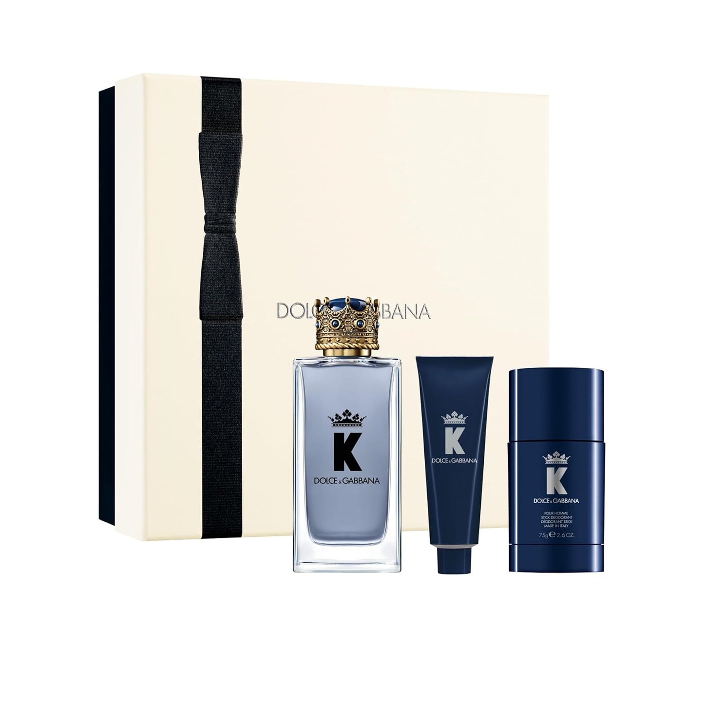 Dolce & Gabbana K Pour Homme 3-Piece Gift Set,Eau de Toilette (EDT) spray 3.4oz/100ml, After Shave Balm (1.7oz/50ml), and deodorant stick (2.6oz/75g)