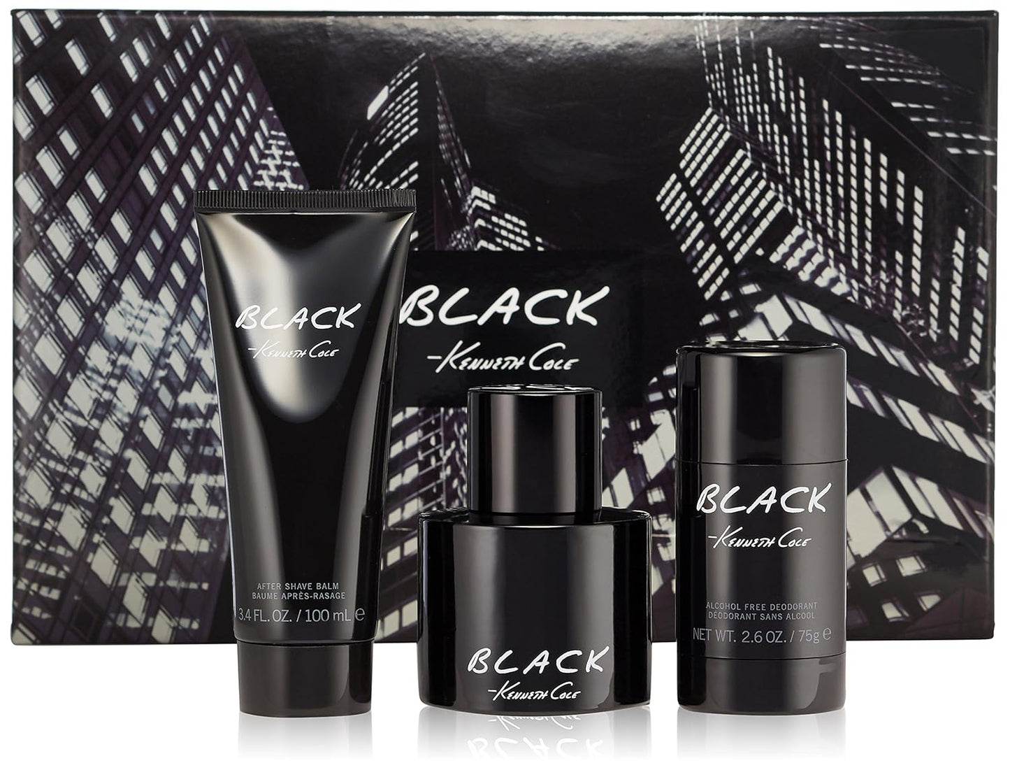 Kenneth Cole Black Eau de Toilette Spray Gift Set for Men 3-piece