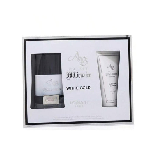 Lomani Ab Spirit Mill White Gold 2-Piece Gift Set — 3.3 oz Eau de Parfum Spray + 3.3 oz Shower Gel for Men