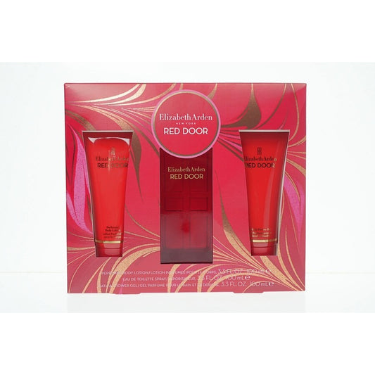Elizabeth Arden Red Door Gift Set For Women (3.3oz EDT Sp, 3.3oz Body Lotion, 3.3oz Bath&Shower Gel)