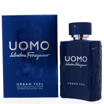 Salvatore Ferragamo Uomo Urban Feel Eau de Toilette Spray for Men, 3.4 oz (100 ml)