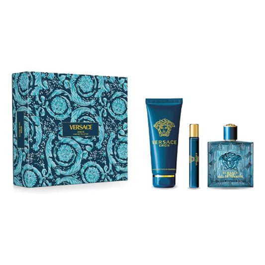 Versace Men's Eros 3pcs EDT Gift Set For Men