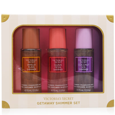 Victoria'S Secret 3-Piece Gift Set — 2.5 oz Vanilla Playa Shimmer Fragrance Mist Spray + 2.5 oz Guava Fiesta Shimmer Fragrance Mist Spray + 2.5 oz Coconut Sol Shimmer Fragrance Mist Spray for Women